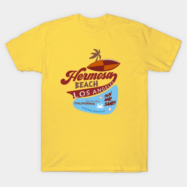 Hermosa Beach Vintage T-Shirt by Alexander Luminova